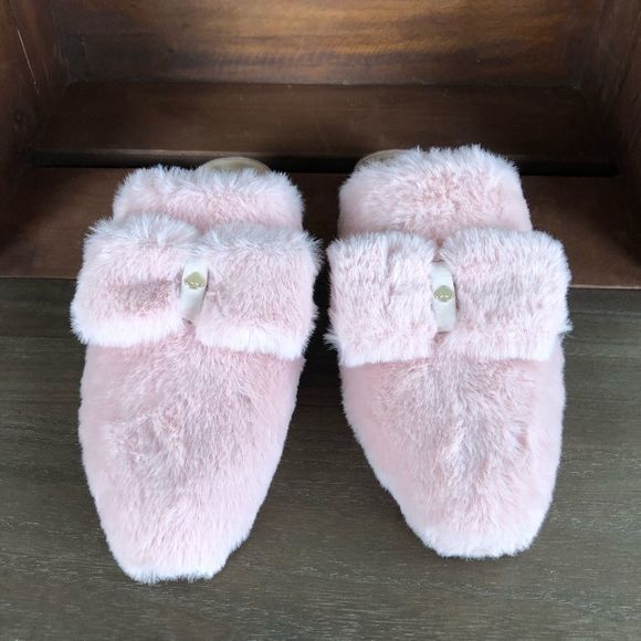 Kate Spade Josie Pink Faux Fur Slippers - Picture 5 of 16
